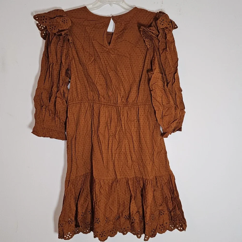Universal Thread Brown Ruffle Dress - Picture 9 of 16